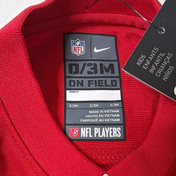 Nike Kids' San Francisco 49ers Red #5 Romper - Picture 3 of 4